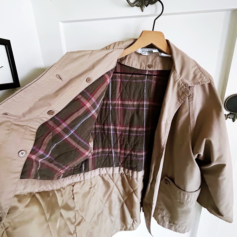 Vintage Tan Heritage Utility Jacket Plaid Lined | Women’s Medium - Picture 9 of 9
